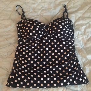 Apt. 9 Women’s Black and White Polka Dot Tankini